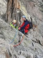 Grande Voie climbing lessons - Odile Martin Cocher - Aventure Verticale La Meije - © O.MartinCocher