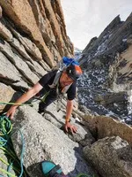 Grande Voie climbing lessons - Odile Martin Cocher - Aventure Verticale La Meije - © O.MartinCocher