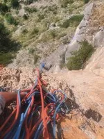 Grande Voie climbing lessons - Odile Martin Cocher - Aventure Verticale La Meije - © O.MartinCocher