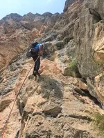 Grande Voie climbing lessons - Odile Martin Cocher - Aventure Verticale La Meije - © O.MartinCocher