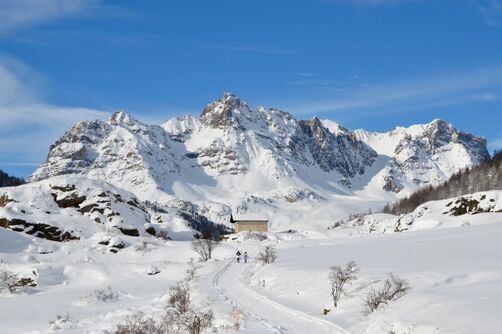 Wilderness snowshoeing in Clarée - L'Echaillon