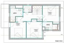 Plan - Etage 2 - © Chalet Ecrin