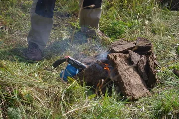Cuisson sur les braises de blettes - © Nicole Mathonnet