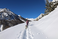 Redescente et trace dans la neige - © S.Morattel