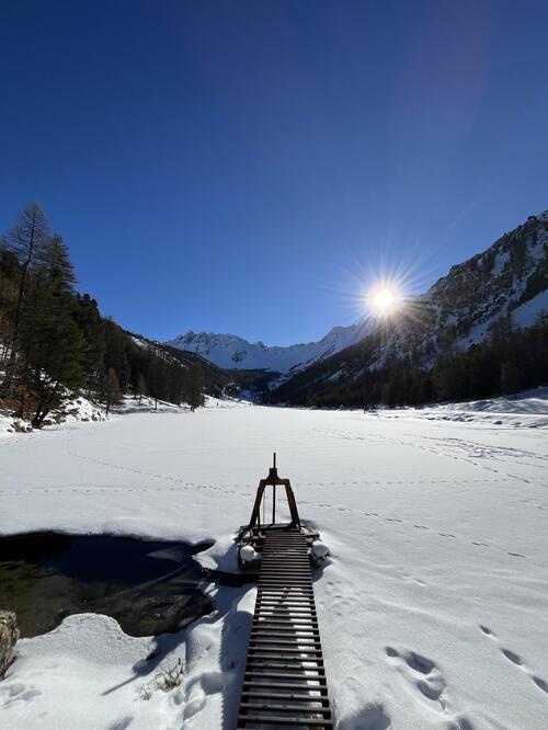 Le Lac de l'Orceyrette en raquettes