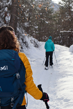 Sentier enneigé à travers bois - © S.Morattel