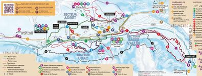 Mappa pedonale e piste di sci di fondo - © MONNET G.