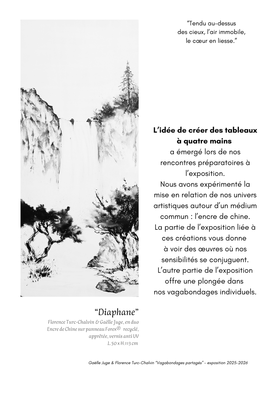 Exposition d'œuvres à l'encre de Chine de Florence Turc-Chalvin et Gaëlle Juge_Villar-d'Arêne