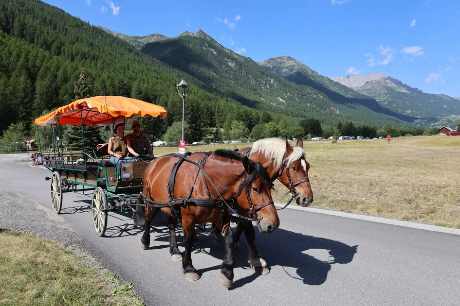 Départ de la balade en caleche à Roubion (Névache) - © L.Chamerlat