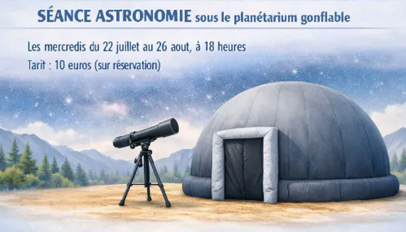 Séance Astronomie sous le planétarium gonflable