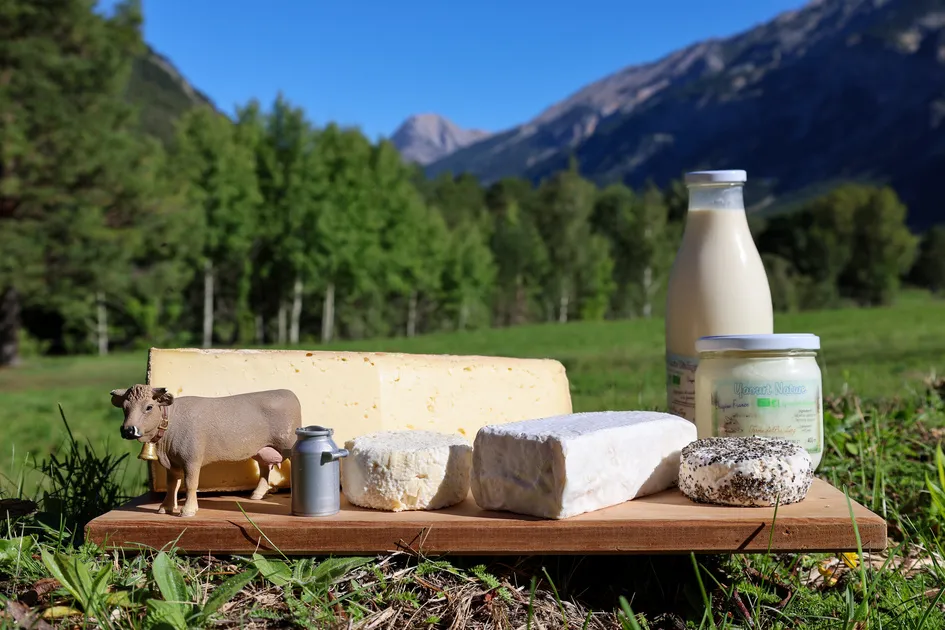 La ferme de Champs Longs dans la vallée de la Clarée propose différents fromages et autres produits laitiers bio - © L.Chamerlat