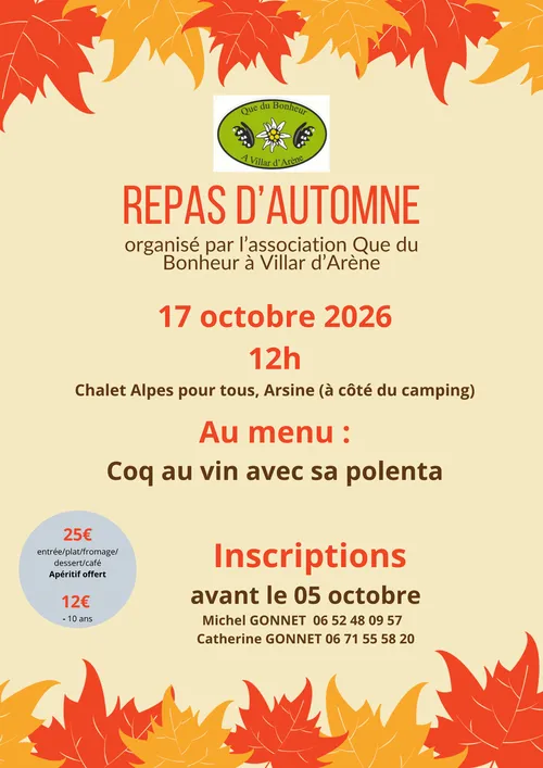 Repas d'automne avec Que du Bonheur