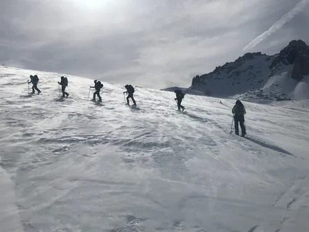 Ski touring on the Col de Buffère