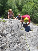 Petit Pilier by the waterfall with Aventure Verticale La Meije.O - © O.MartinCocher