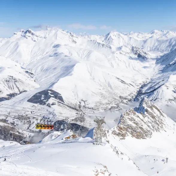 Téléphériques La Grave ski en mars ©T.Blais