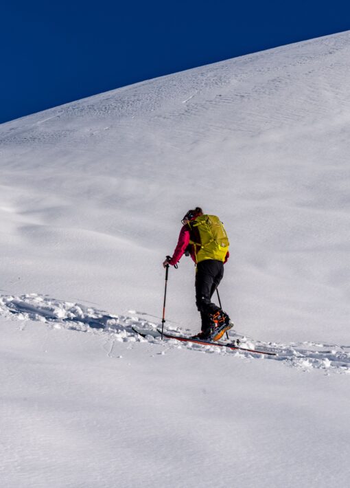 First snow event, Guide, avalanche transceiver, shovel, probe, ski touring, - Villar d'Arène ©C. Tempier (16) (2)